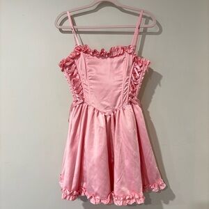 Sugar Thrillz pink Ruffle corset Mini Dress